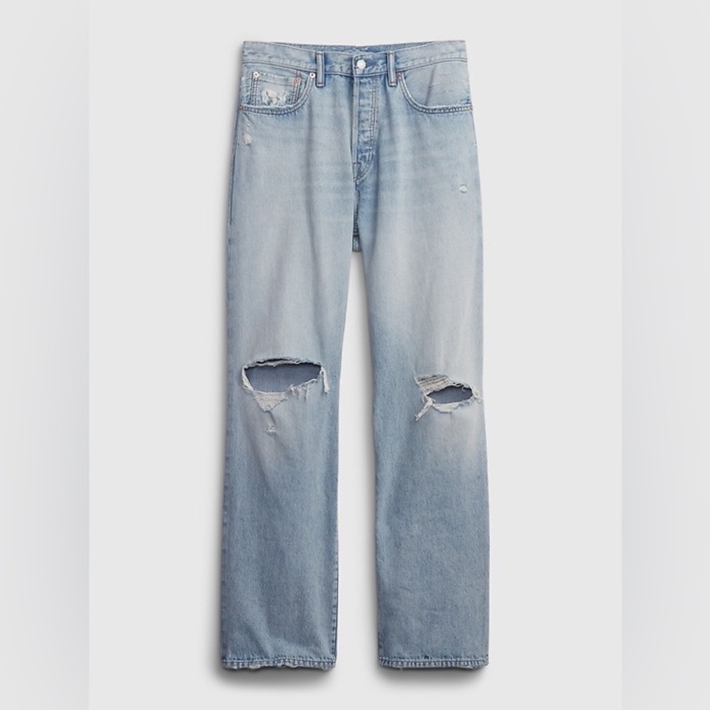 GAP women’s light wash 90’s loose straight leg denim jeans in us 6